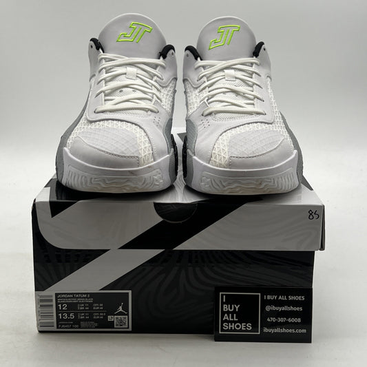Size 12 - Air Jordan Tatum 2 White Electric Green Neon (FJ6457-100)