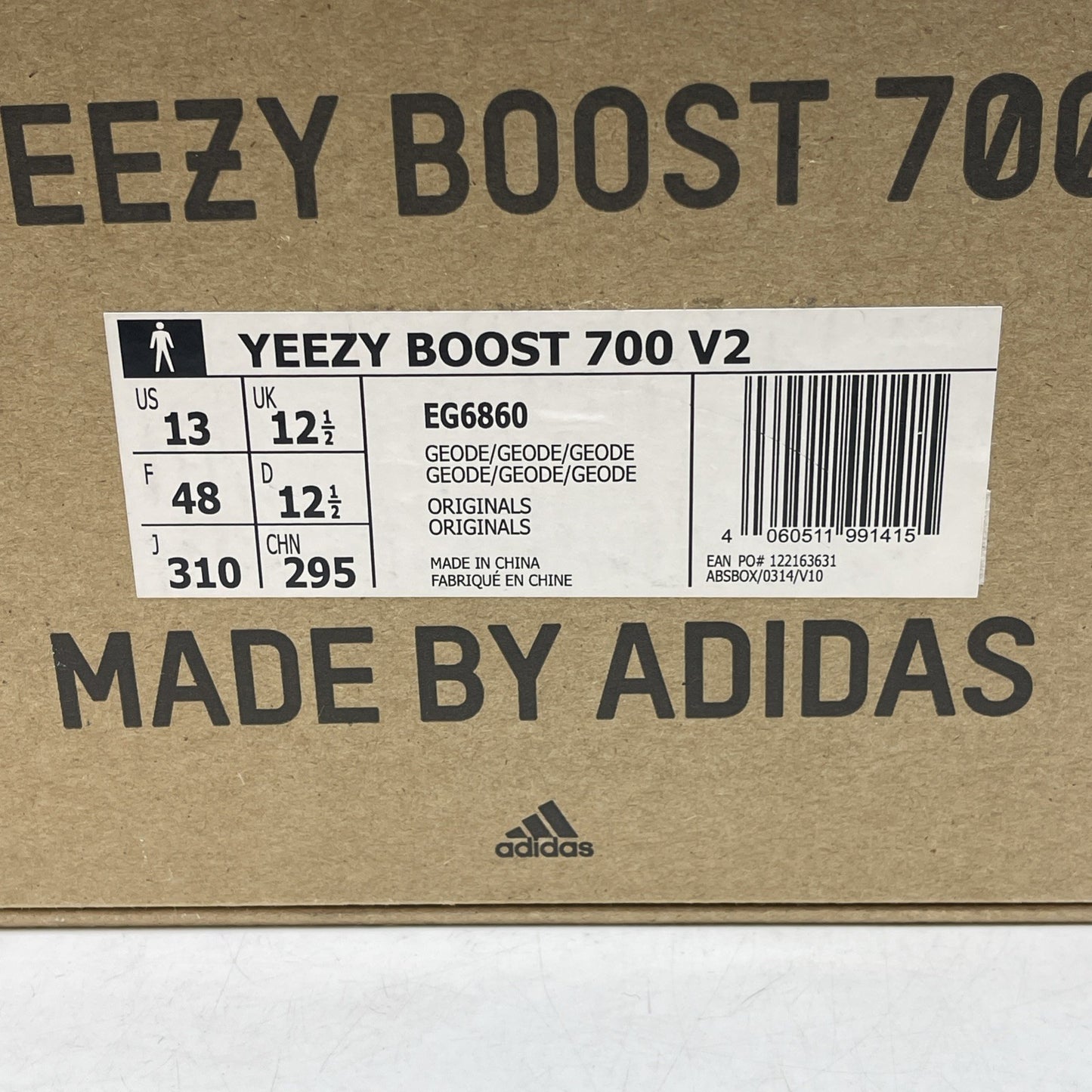 Size 14 - adidas Yeezy Boost 700 V2 Geode brown Suede Leather (EG6860)