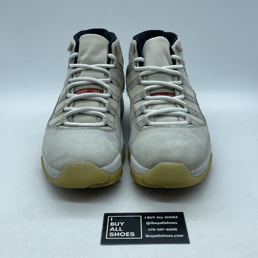 Size 11.5 - Air Jordan 11 Retro Platinum Tint Red Black Suede (378037-016)