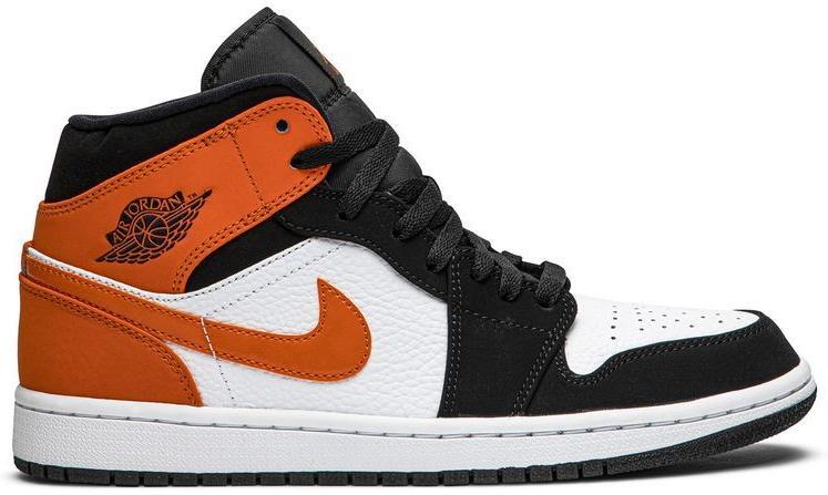 Size 10 - Air Jordan 1 Mid Shattered Backboard Orange Black Suede (554724-058)