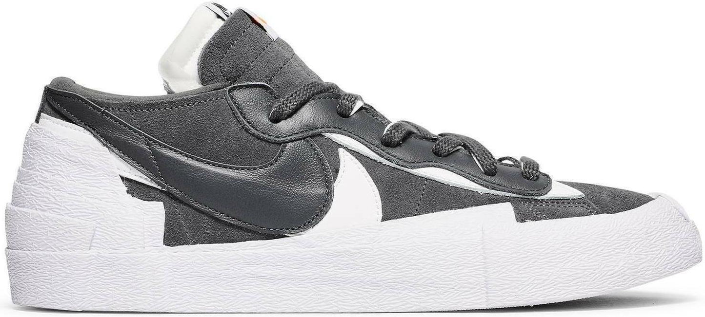 Size 11 - Nike sacai x Blazer Low Iron Grey White Suede Leather (DD1877-002)
