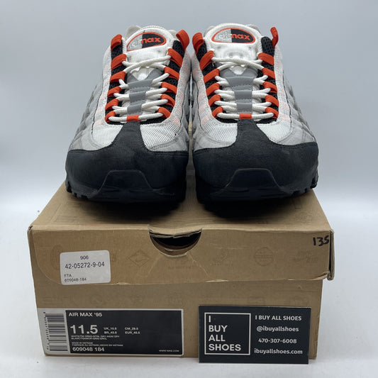 Size 11.5 - Nike Air Max '95 Team Orange Grey Black Suede (609048-184)