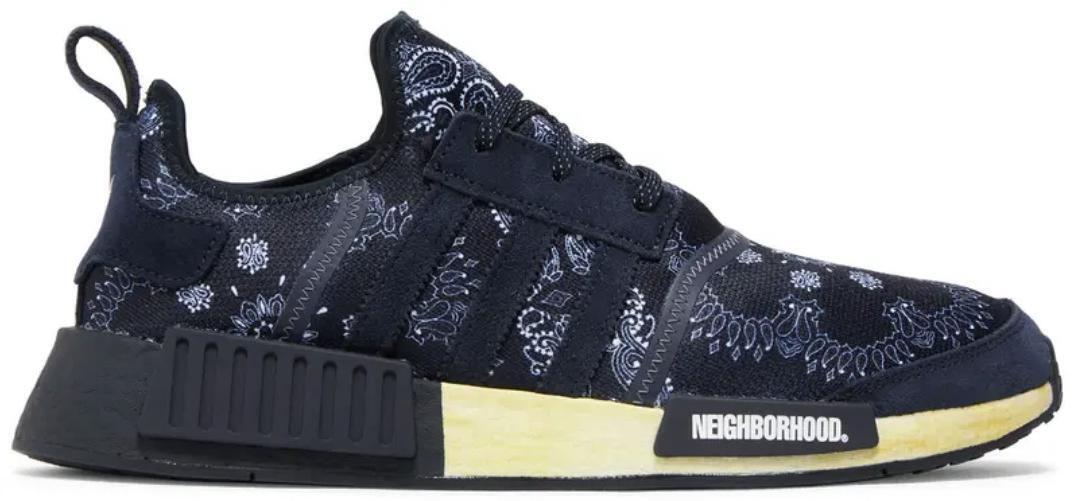 Size 12 - adidas Neighborhood x NMD_R1 Navy Paisley Bandana Suede (GY4158)