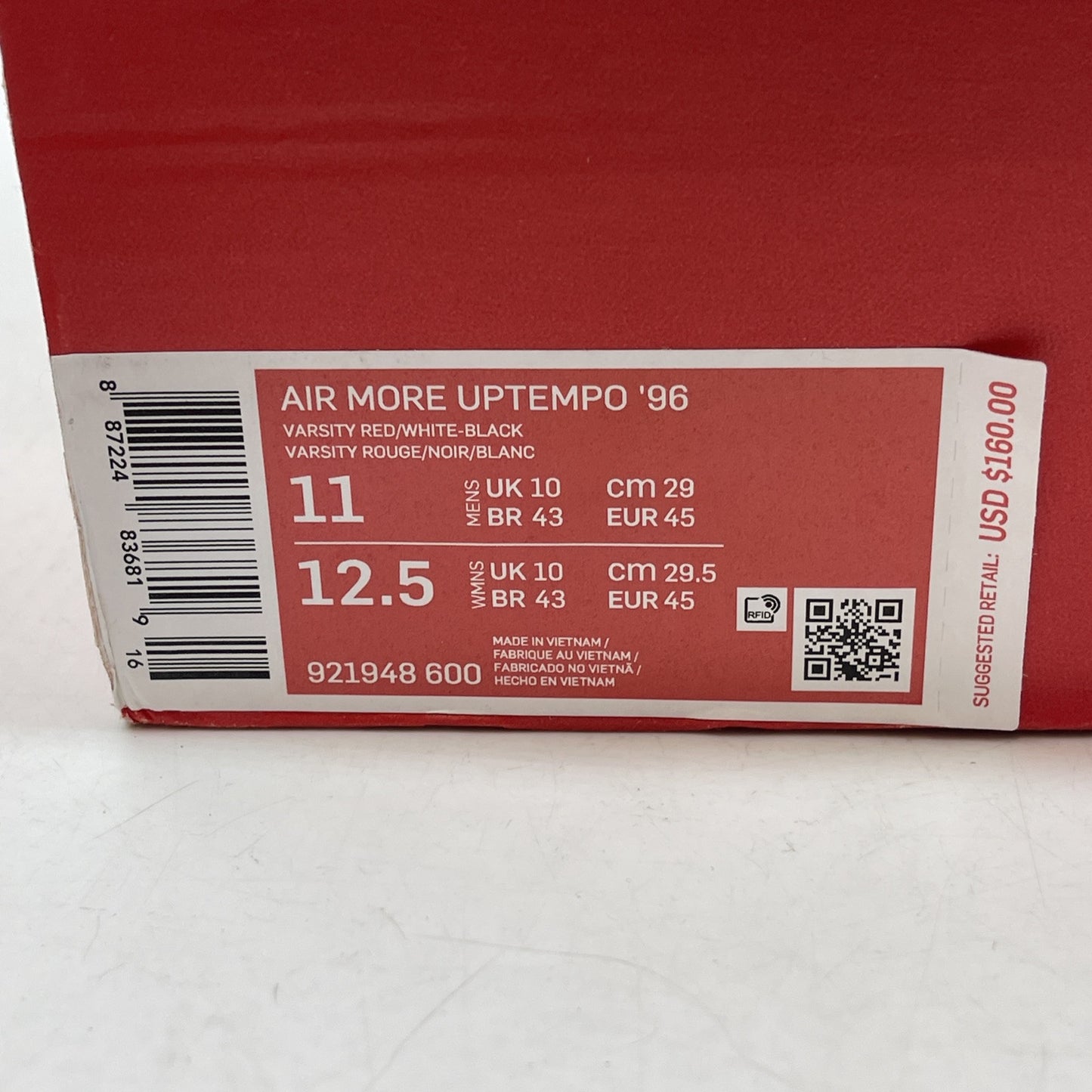 Size 11 - Nike Air More Uptempo 2021 Bulls Red Black Suede Leather (921948-600)