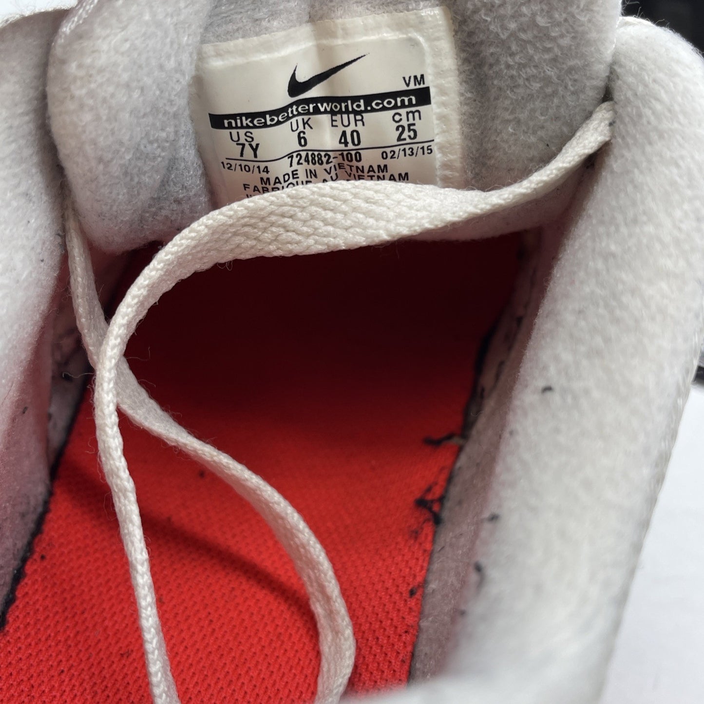 Size 7Y - Nike Air Max 90 Premium Mesh Infrared 2015 Suede Leather (724882-100)