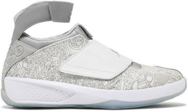 Size 10 - Air Jordan 20 Retro Laser Grey White Suede Leather (743991-100)