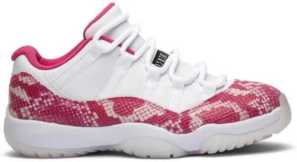 Size 11.5W - Air Jordan 11 Retro Low Pink Snakeskin White Leather (AH7860-106)