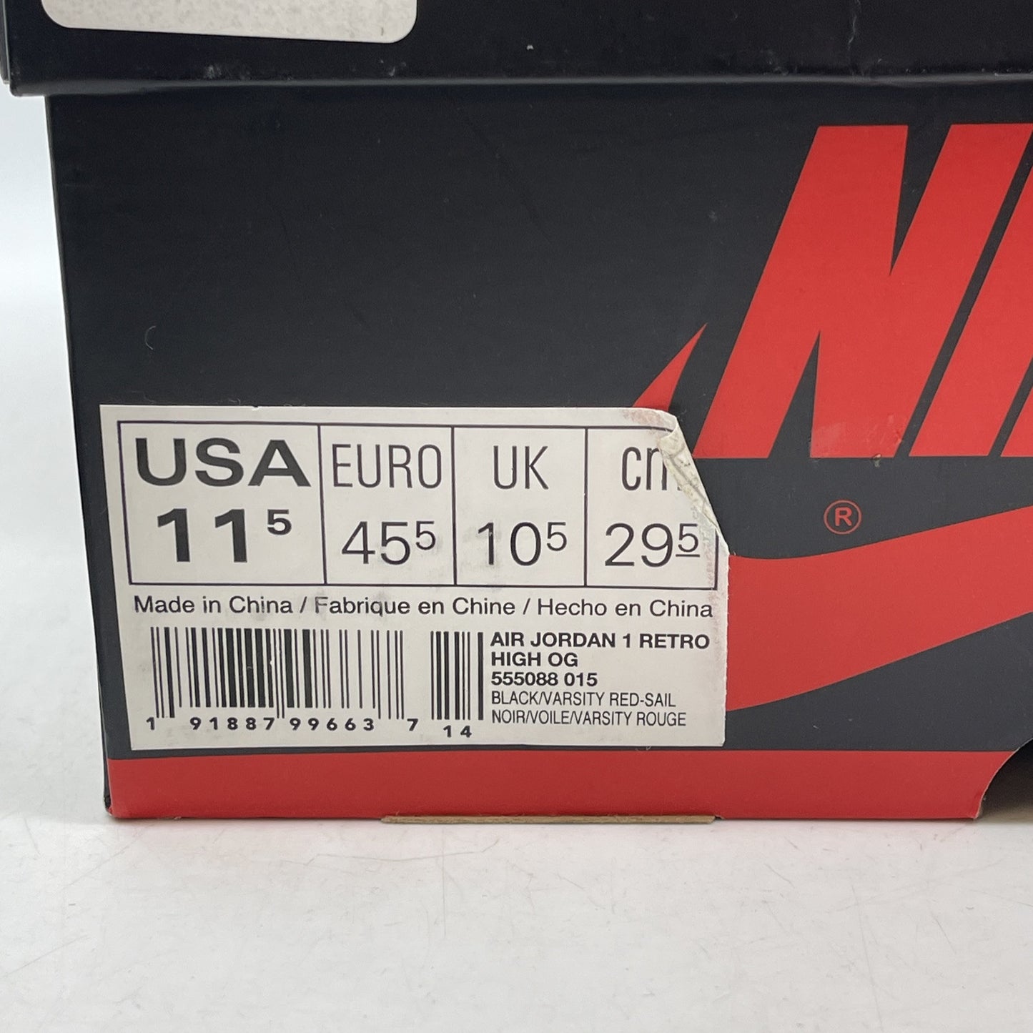 Size 11.5 - Air Jordan 1 Retro OG High A Star Is Born Black White (555088-015)