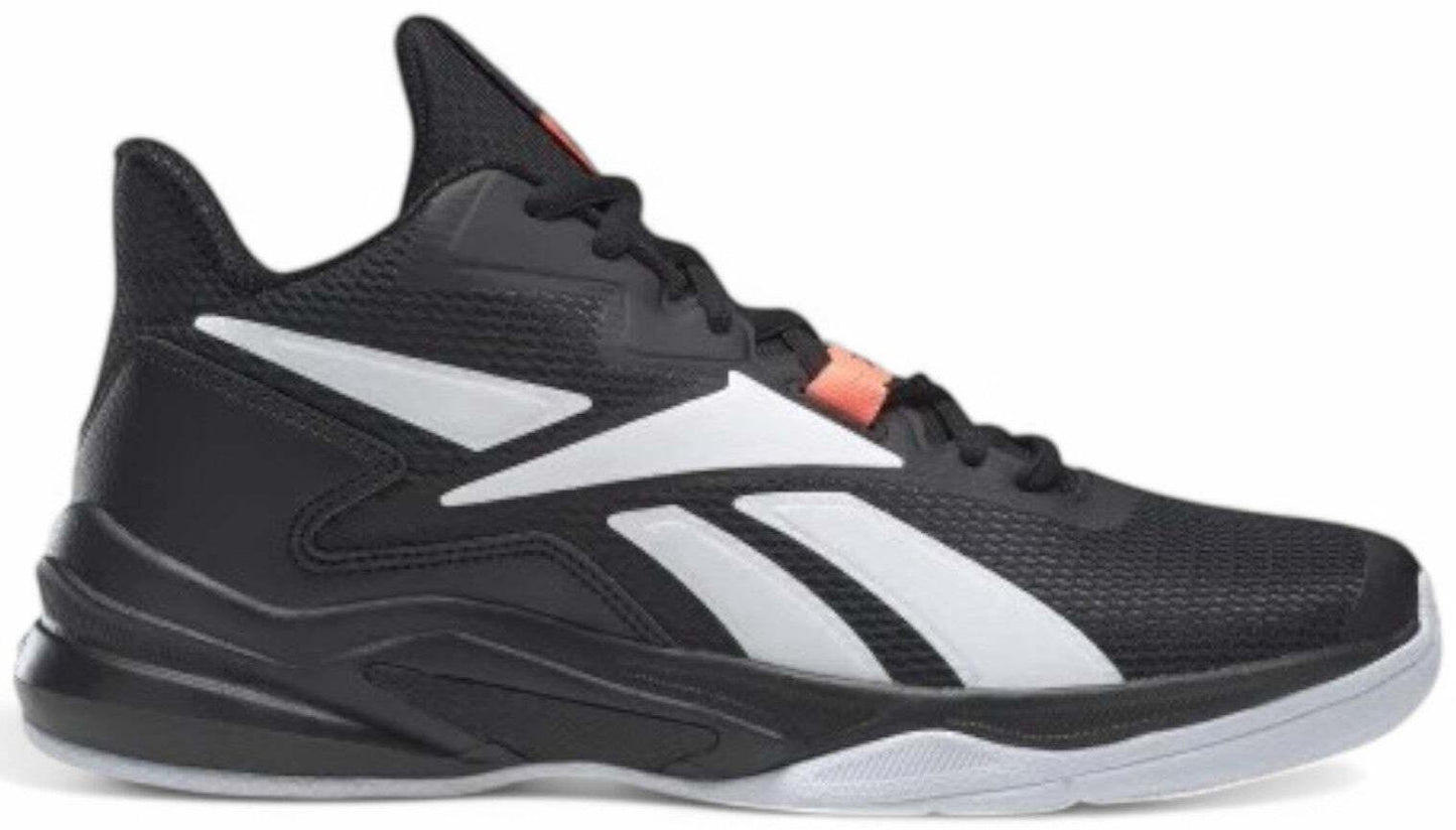 Size 11.5 - Reebok More Buckets Black White Orange Flare (GY5473)
