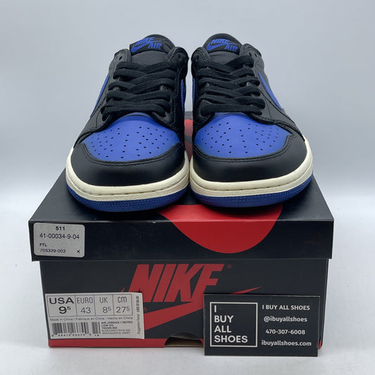 Size 9.5 - Air Jordan 1 Retro OG Low Royal Blue Black Leather (705329-004)