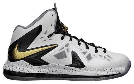 Size 9.5 - Nike LeBron 10 P.S. Elite+ White Gold Black Suede (579834-100)