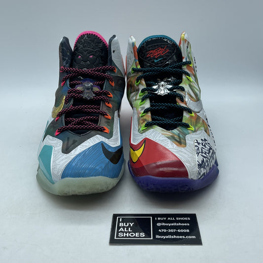 Size 9.5 - Nike LeBron 11 Premium What The LeBron Black White (650884-400)