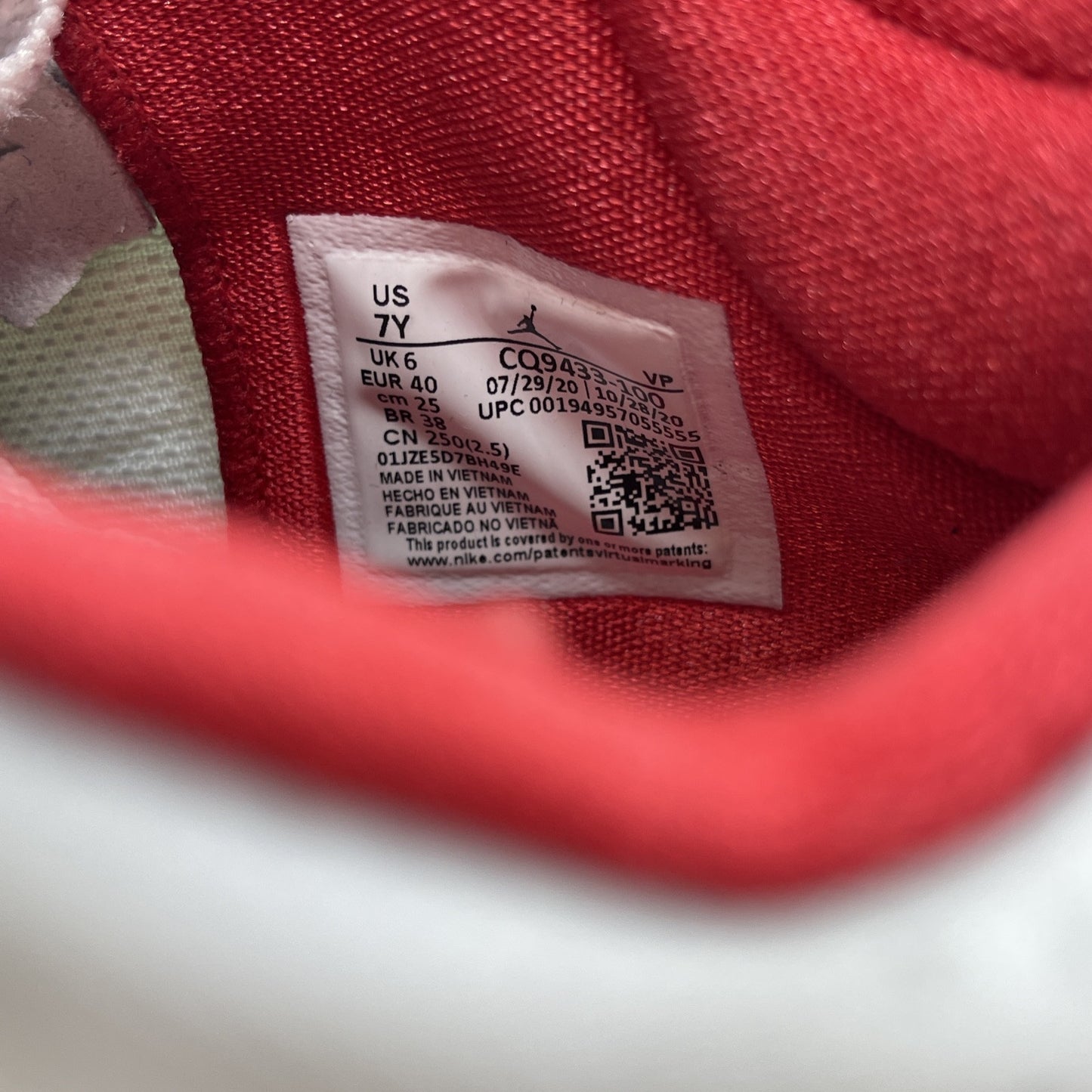 Size 7Y - NIKE Air Jordan 35 White Fire Red Grey Suede Leather (CQ9433-100)