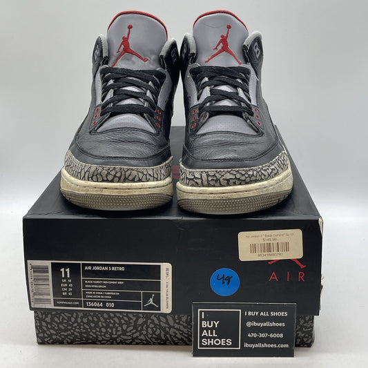 Size 11 - Jordan 3 Retro release 2011 Black Grey Suede (136064-010)