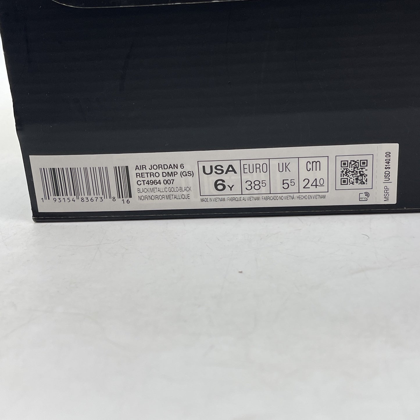 Size 6Y - Air Jordan 6 Retro+ Defining Moments Black Gold Suede (CT4964-007)