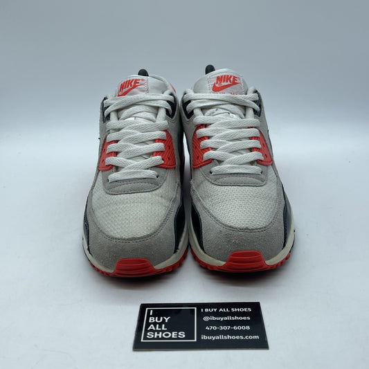 Size 7Y - Nike Air Max 90 Premium Mesh Infrared 2015 Suede Leather (724882-100)