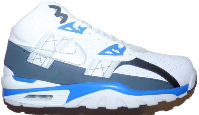 Size 10 - Nike Air Trainer Sc High White Blue Grey Suede Leather (302346-117)