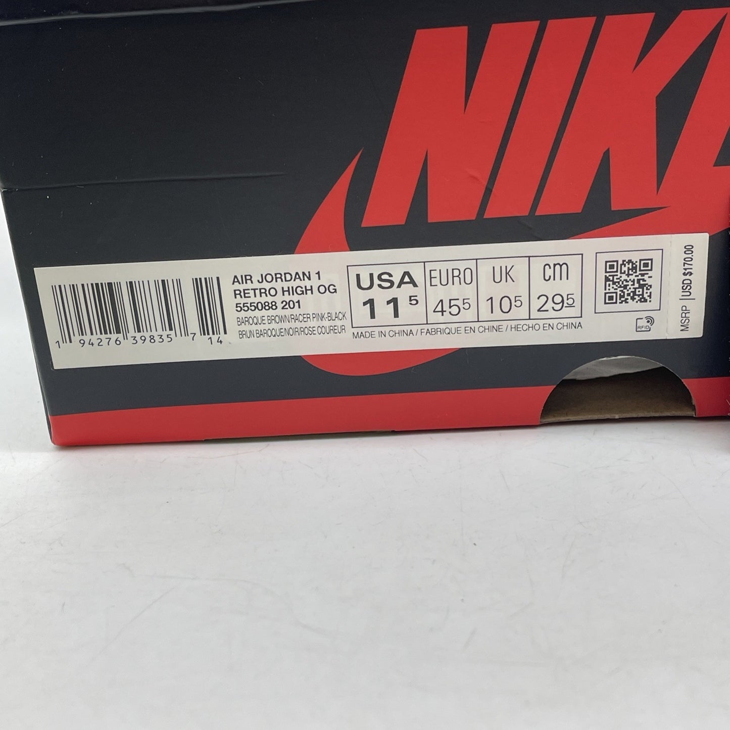 Size 11.5 - Jordan 1 Retro High Tokyo Bio Hack Black Suede (555088-201)