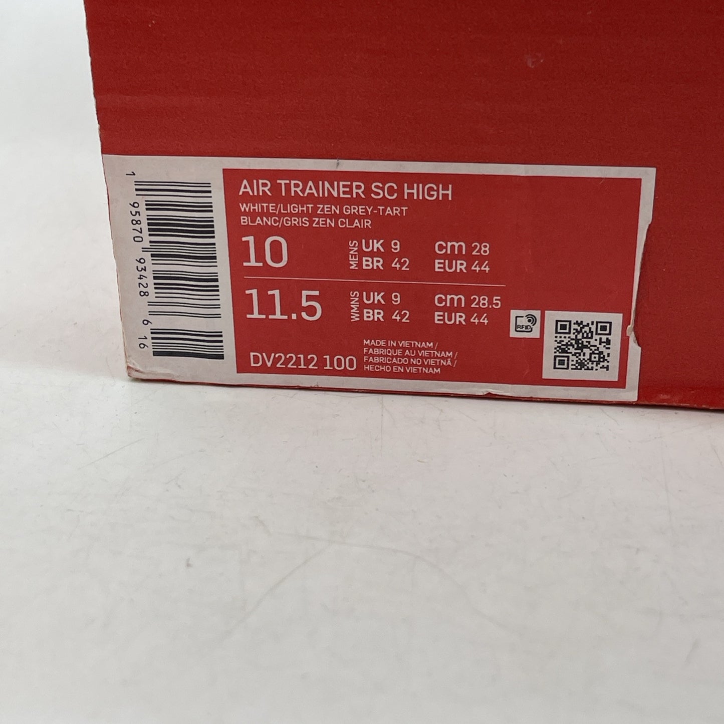 Size 10 - Nike Air Trainer SC High Auburn White Grey Suede Leather (DV2212-100)