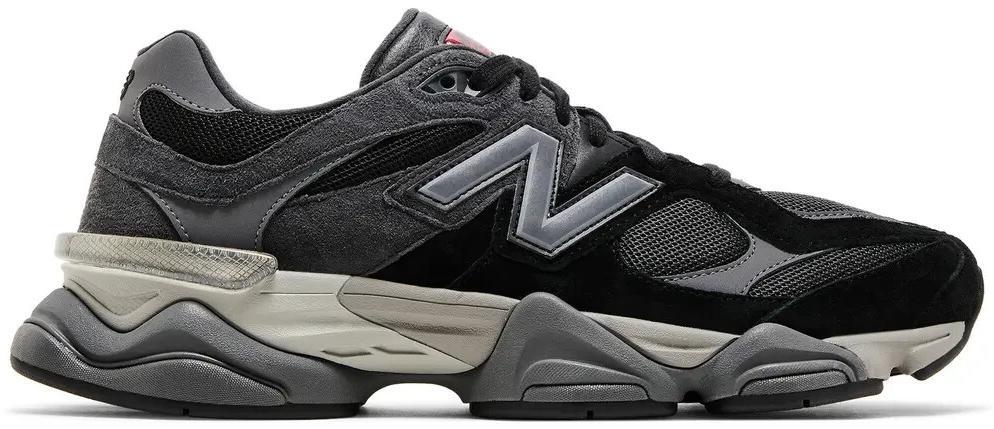 Size 9.5 - New Balance 9060 Black Castlerock Grey Suede Leather (U9060BLK)