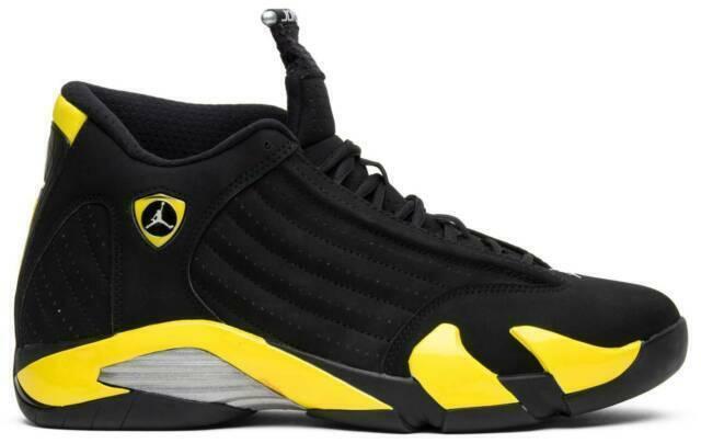 Size 9 - Air Jordan 14 Retro Thunder Black Yellow Suede (487471-070)