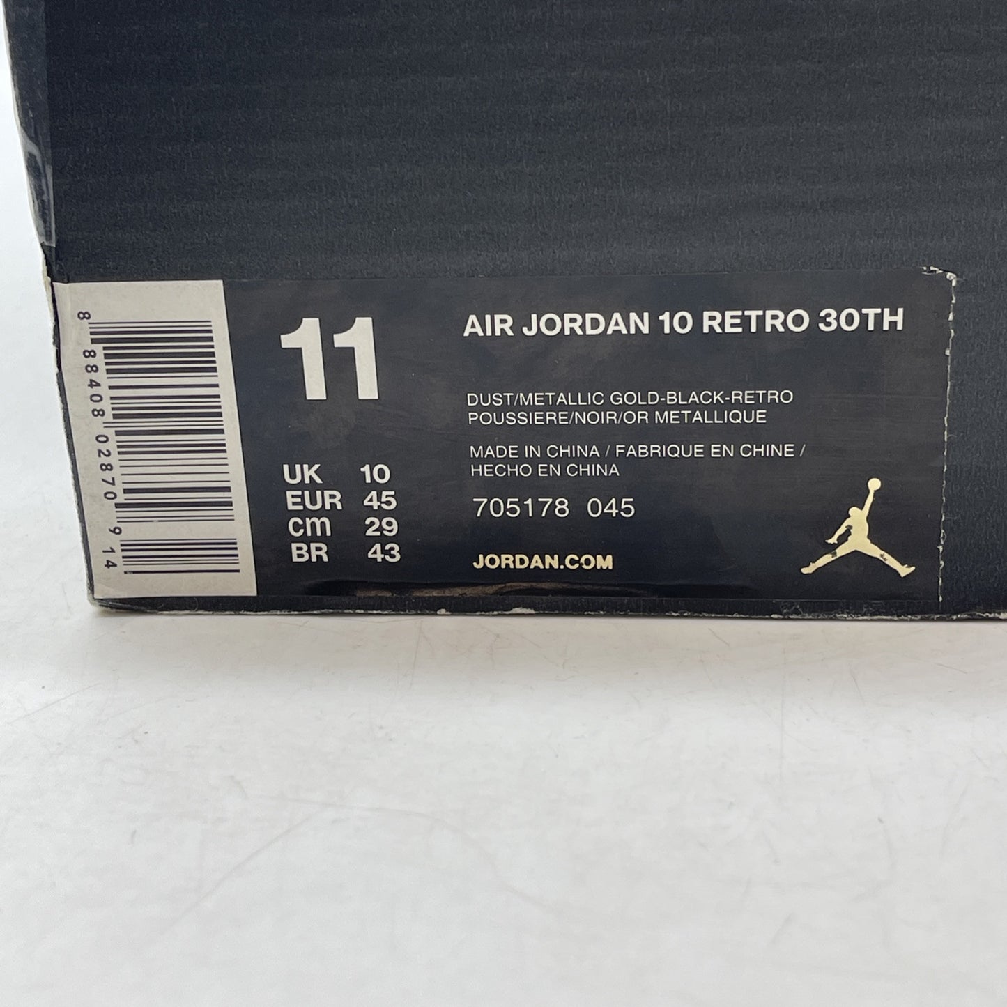 Size 11 - Air Jordan 10 Retro Lady Liberty Grey Blue Gold Leather (705178-045)