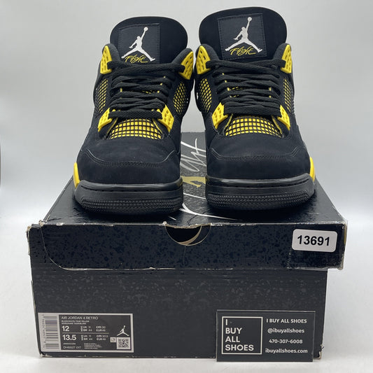 Size 12 - Jordan 4 Retro Mid Thunder Yellow Black Suede (DH6927-017)