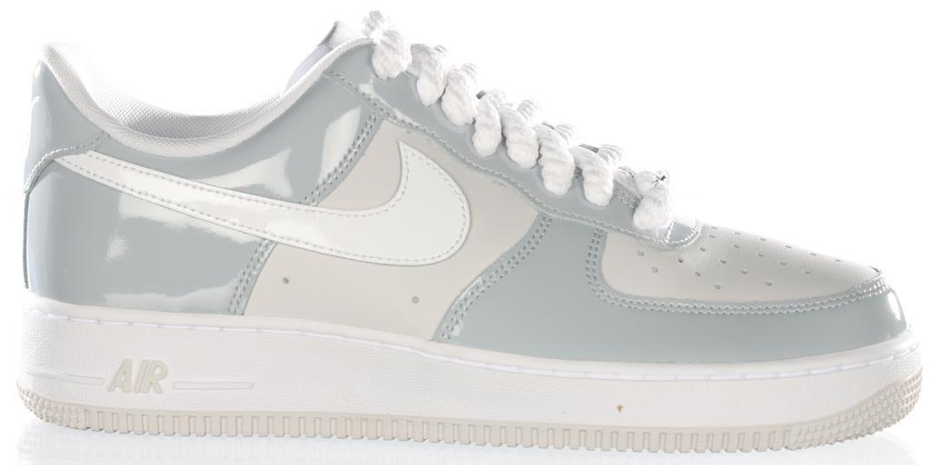 Size 9 - Nike Air Force 1 '07 LV8 Wolf Grey Patent White Leather (HV9405-001)
