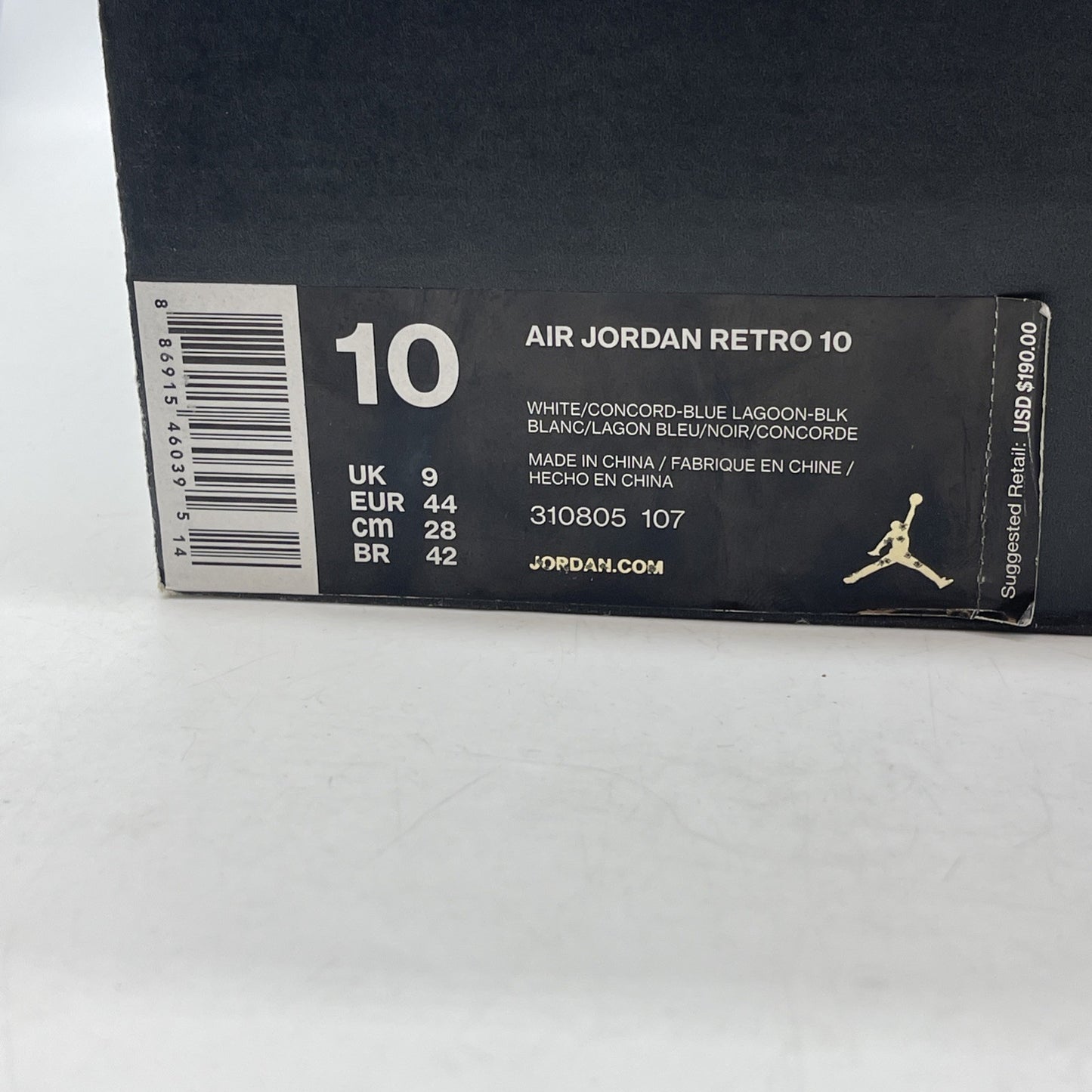Size 10 - Air Jordan 10 Retro Charlotte Hornets Purple White Leather (310805-107