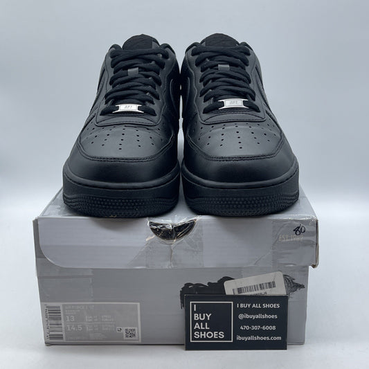 Size 13 - Nike Air Force 1 '07 Low Triple Black Suede Leather (CW2288-001)
