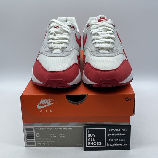 Size 8 - Nike Air Max 1 OG Anniversary 2017 Re-Release Red Suede (908375-103)