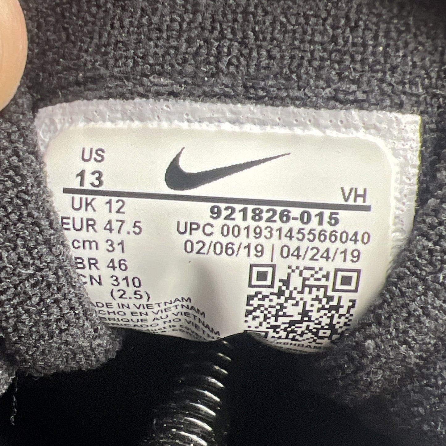Size 13 - Nike Air Max 97 Black Terry Cloth (921826-015)