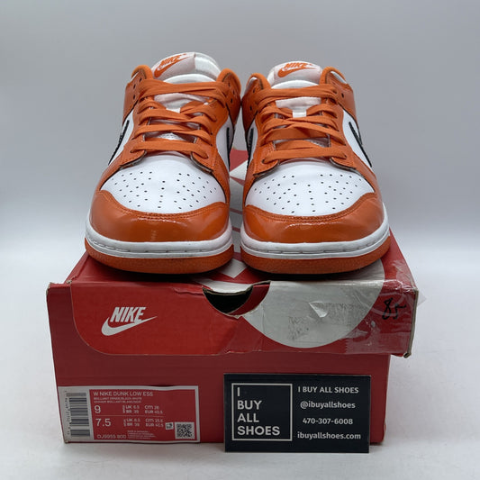 Size 9W - Nike Dunk Low Halloween Patent Orange Black Leather (DJ9955-800)