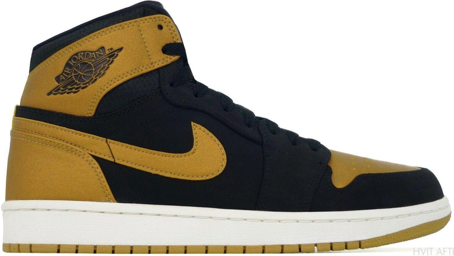 Size 9.5 - Air Jordan 1 Retro High Melo Gold Black Suede Leather (332550-026)