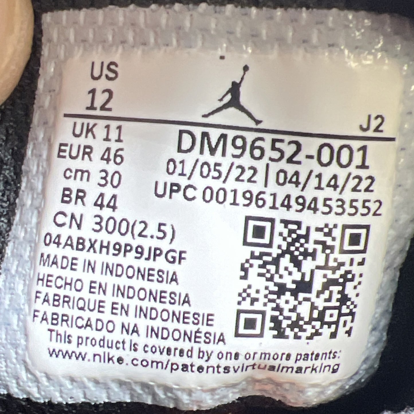 Size 12 - Air Jordan 1 SE Craft Mid Inside Out - Black (DM9652-001)