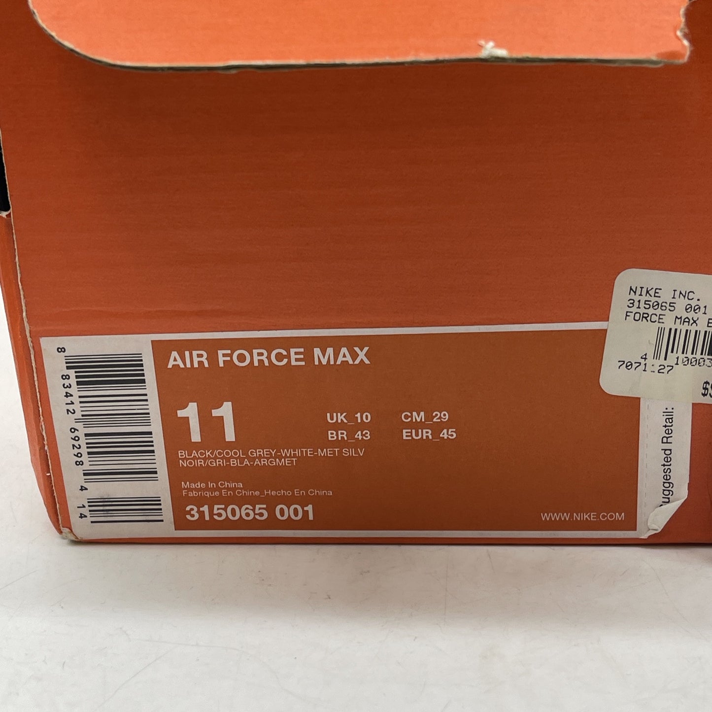 Size 11 - Nike Air Force Max 2006 Fab Five Black White Suede (315065-001)