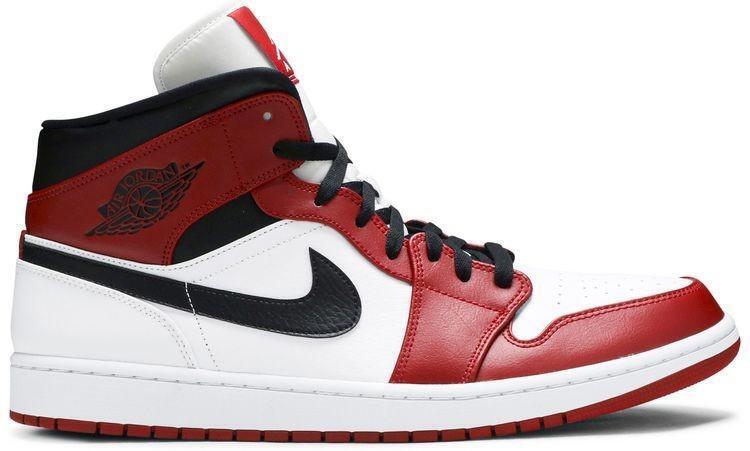 Size 10 - Air Jordan 1 Mid Chicago White Black Red Leather (554724-069)