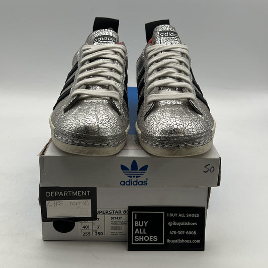 Size 8.5 - adidas Superstar 80s Topshop Exclusive Cracked Silver W