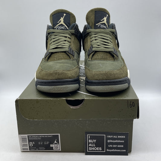 Size 8.5 - Jordan 4 SE Retro Low Craft - Olive Black Suede Leather (FB9927-200)