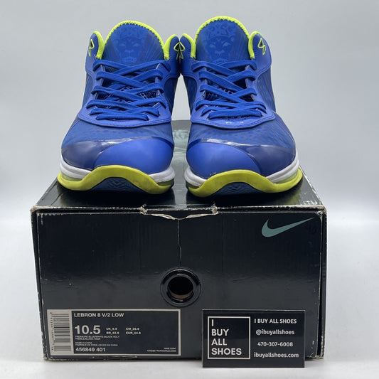 Size 10.5 - Nike LeBron 8 V/2 2011 Low Sprite Blue Green Leather (456849-401)