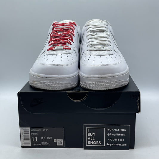 Size 11 - Nike Air Force 1 x Supreme Low Box Logo - White Leather (CU9225-100)