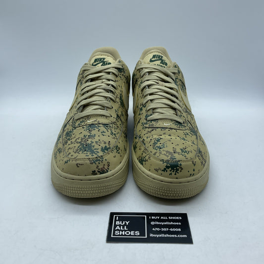 Size 12 - Nike Air Force 1 Gold Reflective Camo Brown Green (823511-700)