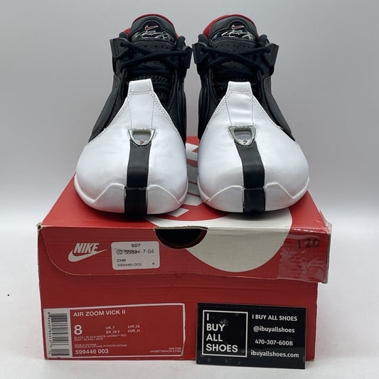 Size 8 - Nike Air Zoom Vick 2 Black White Red Suede Leather (599446-003)