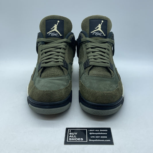 Size 12 - Jordan 4 SE Retro Low Craft Olive Black Suede Leather (FB9927-200)