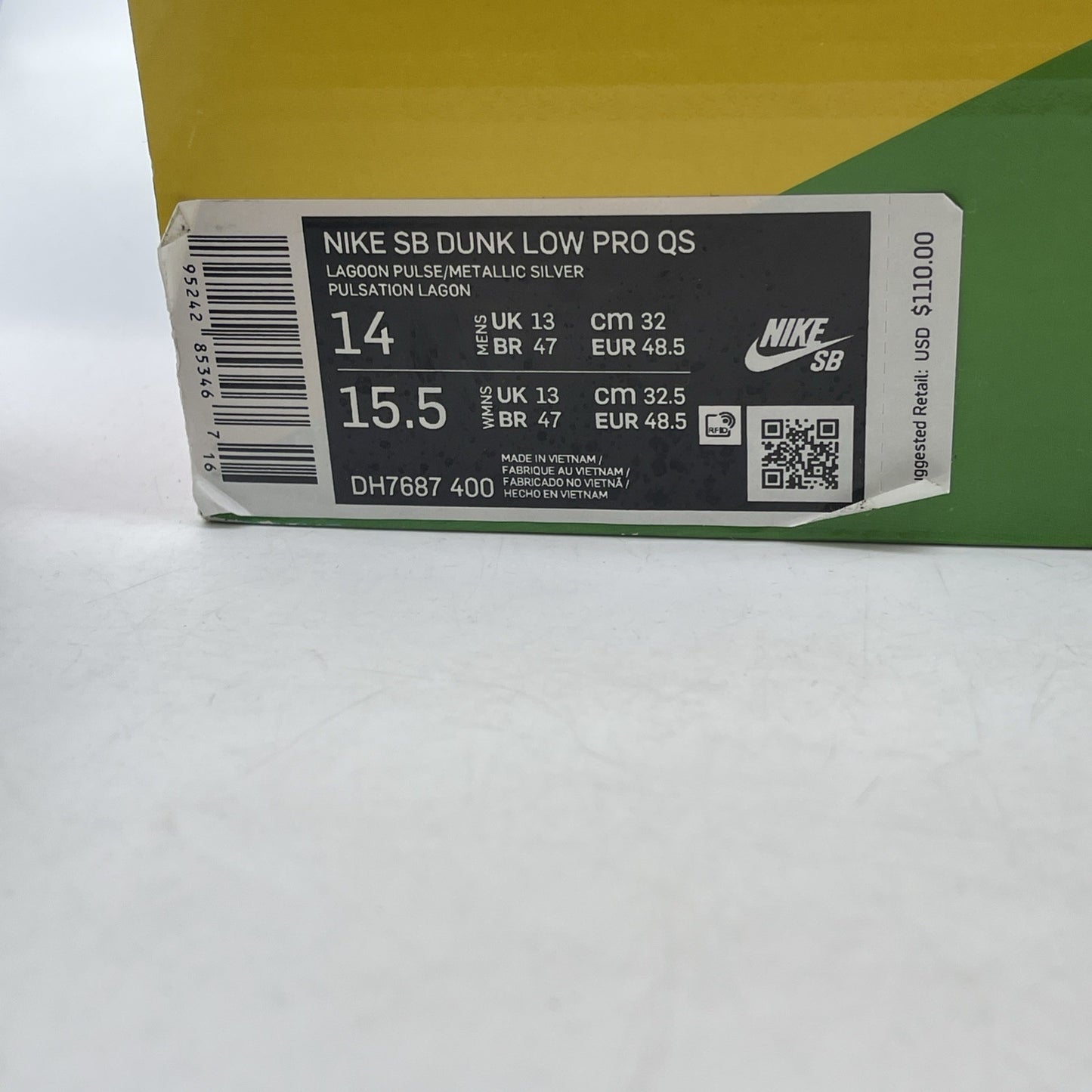 Size 14 - Nike FTC x Dunk SB Low Lagoon Pulse Suede Leather (DH7687-400)