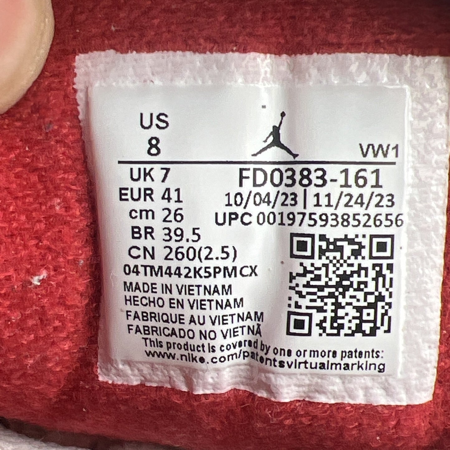 Size 8 - Air Jordan 2/3 White Varsity Red (FD0383-161)