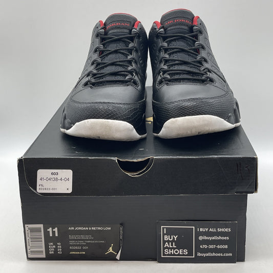 Size 11 - Air Jordan 9 Retro Low Snakeskin Black Red Leather (832822-001)