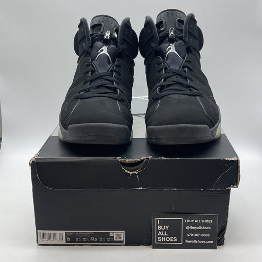 Size 13 - Jordan 6 Retro Mid Chrome Black Suede (DX2836-001)