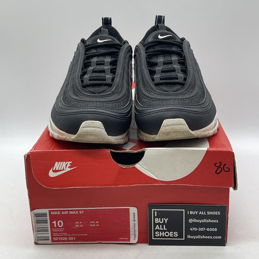 Size 10 - Nike Air Max 97 Black White Suede Leather (921826-001)