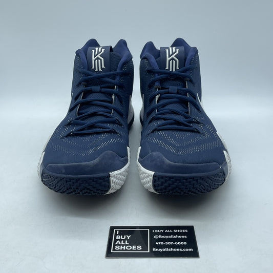 Size 12 - Nike Kyrie 4 Midnight Navy white Leather Suede (AV2296-402)